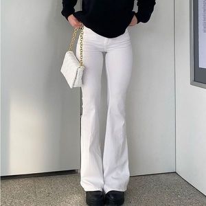 American Eagle High Waisted White Denim Flare Jeans y2k trendy 90s bootcut